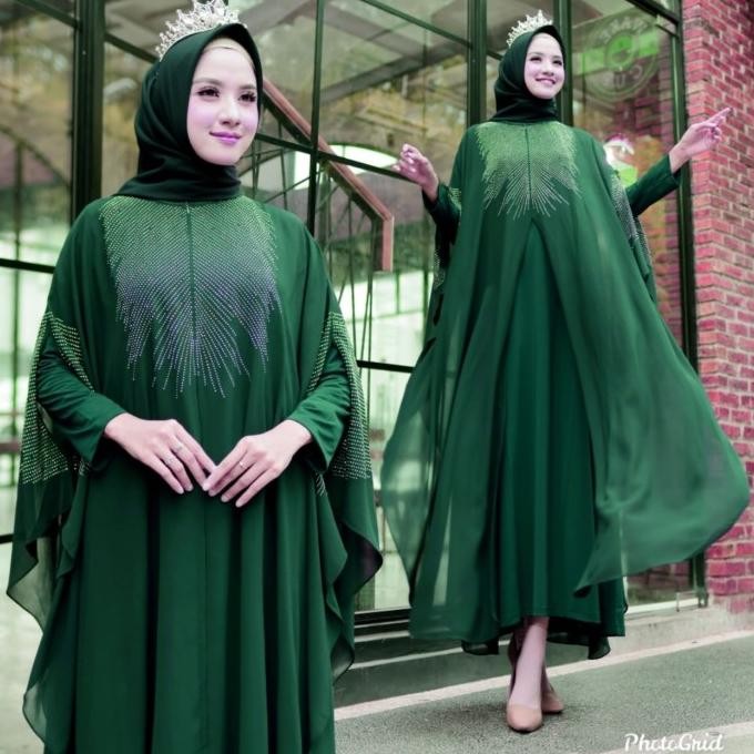 kaftan jumbo murah terbaru dress Kaftan pesta mewah super jumbo anne