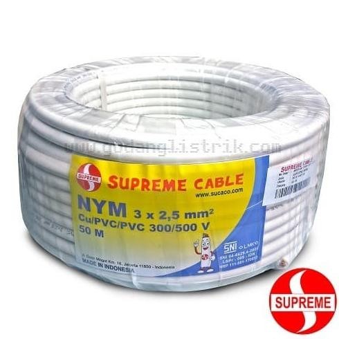 BIG SALE SUPREME KABEL NYM 3X2.5MM @50M / KABEL NYM 3 X 2.5MM 50 METER SUPREME 