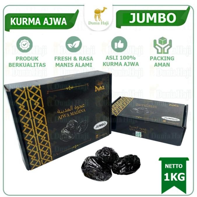 

Kurma Ajwa Jumbo Nabi Madinah Premium Super Xl Oleh Oleh Haji 1Kg