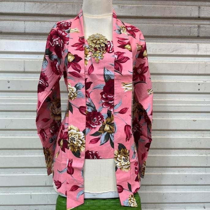 Terbaru Atasan Kebaya Kutubaru Bunga/ Kebaya Kutubaru Bali/ Kebaya Kutubaru Pesta Motif Bunga Jumbo 