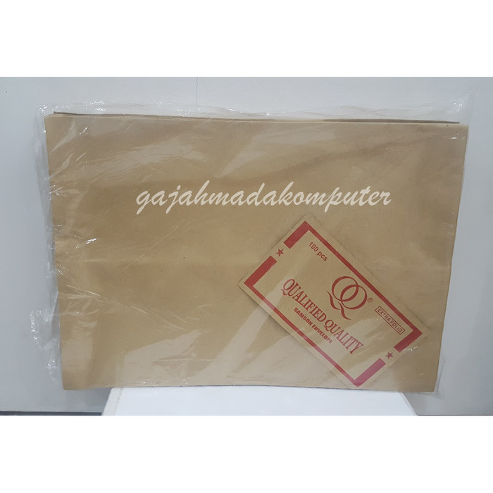 

DISKON Amplop Kertas Coklat Samson E merk QQ - Extra Folio 27 X 40 Cm isi 100