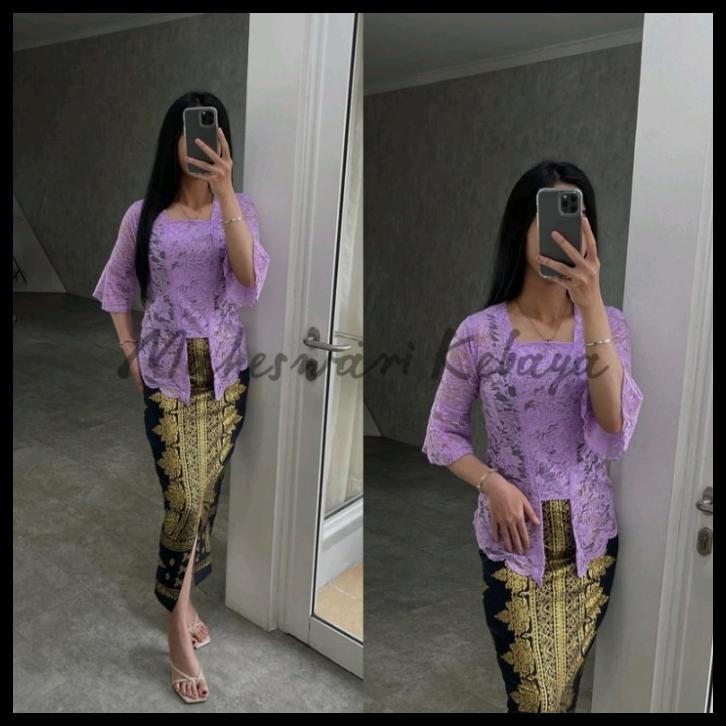 Kebaya Bali Set/Kebaya Bali Lonceng Lilac Best Seller
