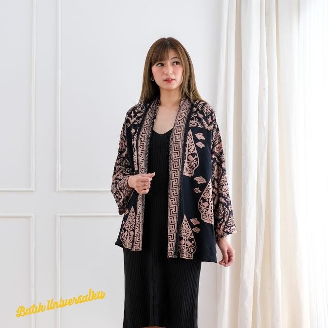Outer Batik Wanita Cardigan Blouse Blazer Santai - Lathi2