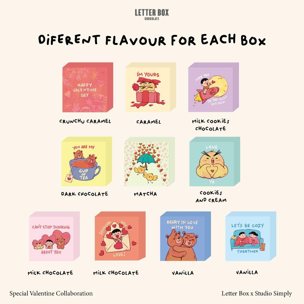 

jy-6 Letter Box - Hadiah Coklat Valentine Box 6pcs - Coklat Hari Sayang Termurah