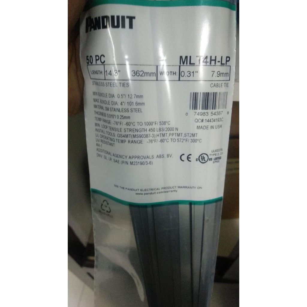 

stainless ties MLT4H-LP panduit / cable ties panduit stainles 362mm