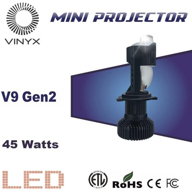 Lampu Led Vinyx V9 Pro 45W Projie H4 Mini Projector Lensa Motor Mobil