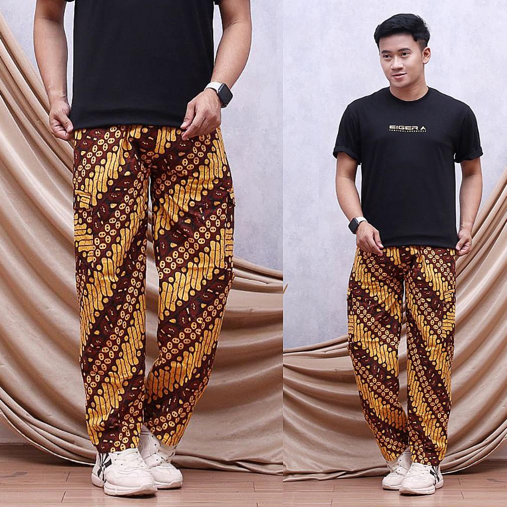 Promo Celana Panjang Pria Kolor Santai Pinggang Karet Dewasa Motif Batik Katun Tebal Premium Origina