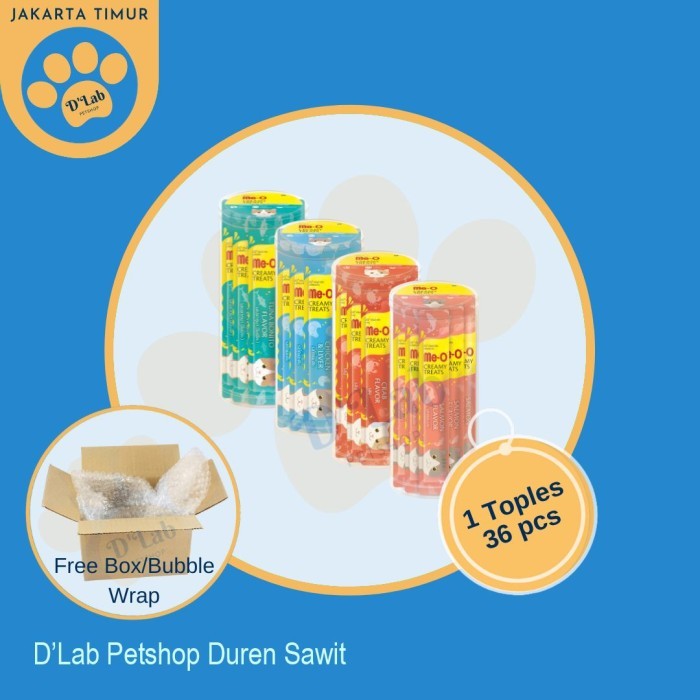 LO935 Meo Creamy Treats Tuna Bonito, Salmon, Crab, Chicken Liver treat 15gr 1 TOPLES SPECIAL