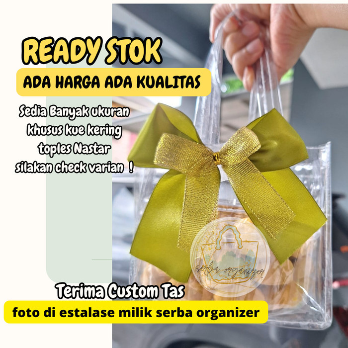 SH358 Goodie Bag toples bulat kue kering 500 gram, Tas mika transparant TERMURAH