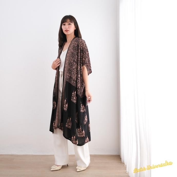 Long Kimono Outer Batik Modern. Long Cardigan Jumbo Big - Castle