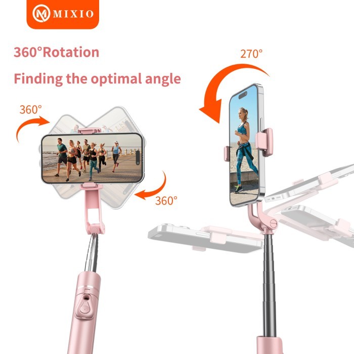 MIXIO A33 MACARON 80CM Tripod Tongsis Bluetooth Mini Selfie Stick