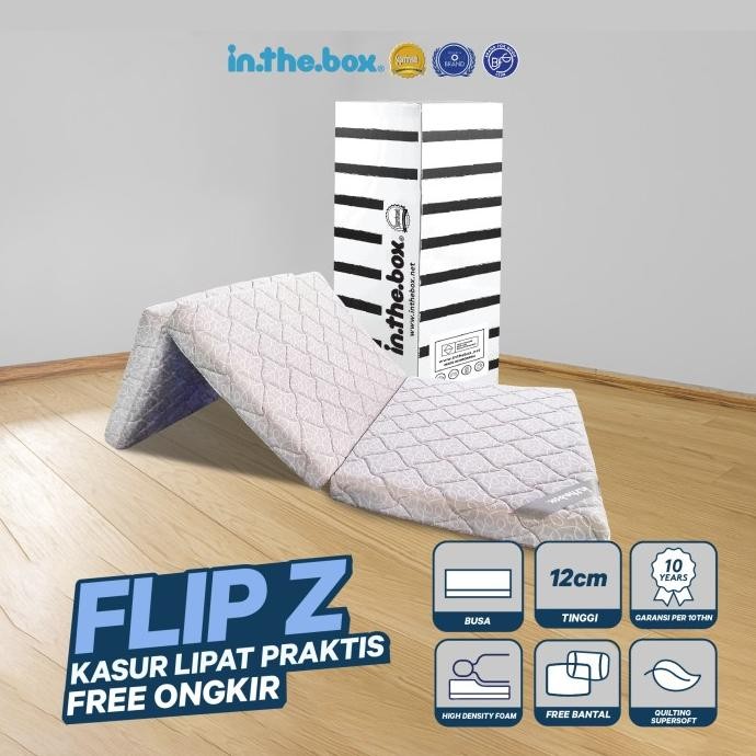 Kasur Lipat Lantai In The Box Flip Z - Gratis Bantal & Tas Kasur Lipat