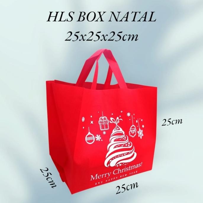 

Produk Unggulan] Tas Kain Spunbond Box Kue Natal / Goodie Bag Kotak Natal