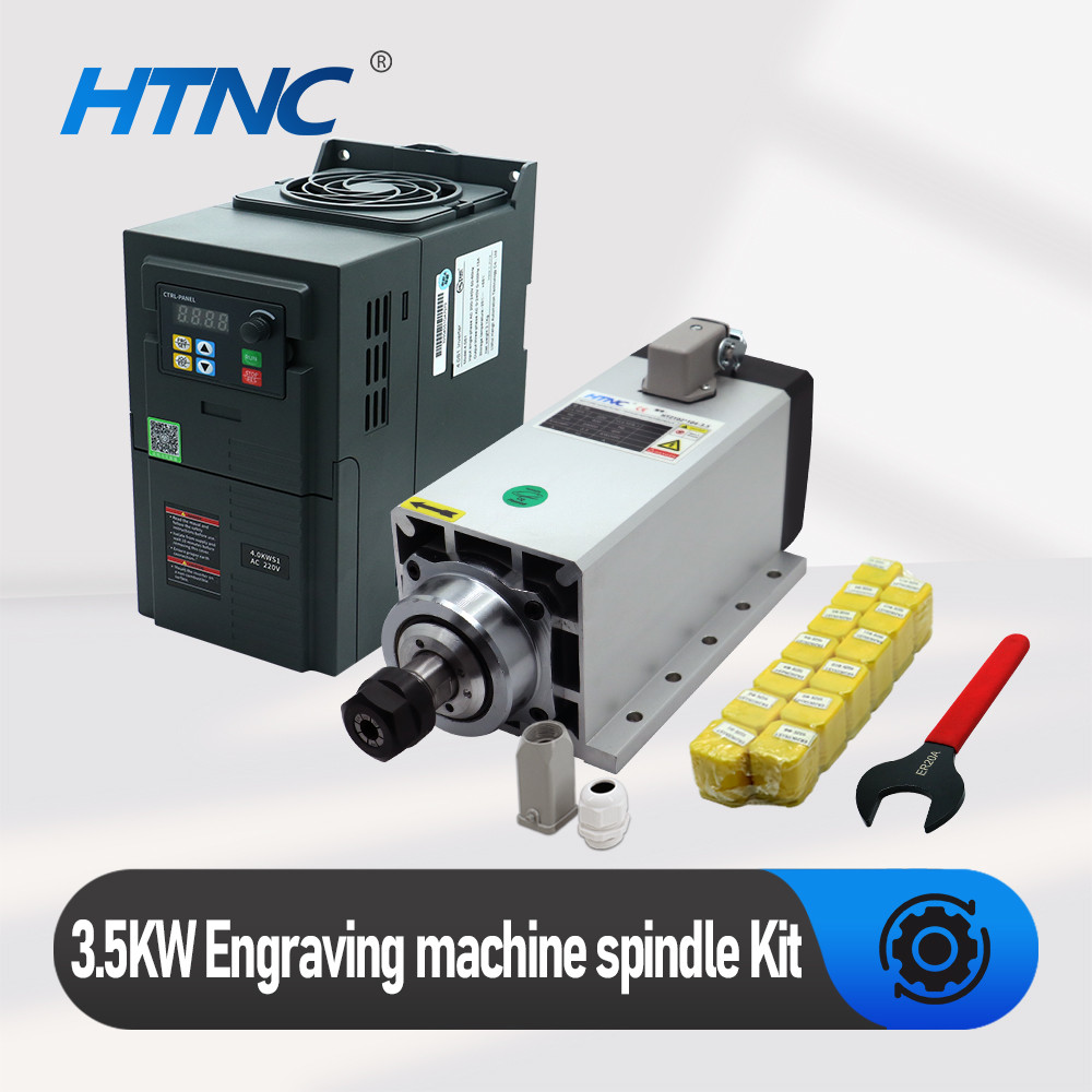 3.5KW CNC Spindle Motor 220v ER20 Spindle  1.4Nm 24000RPM +4kw VFD 50/60hz + ER20A  wrench + 15pcs E