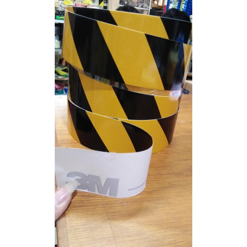 3m sticker reflective-scotchlite 3M 610 kuning hitam