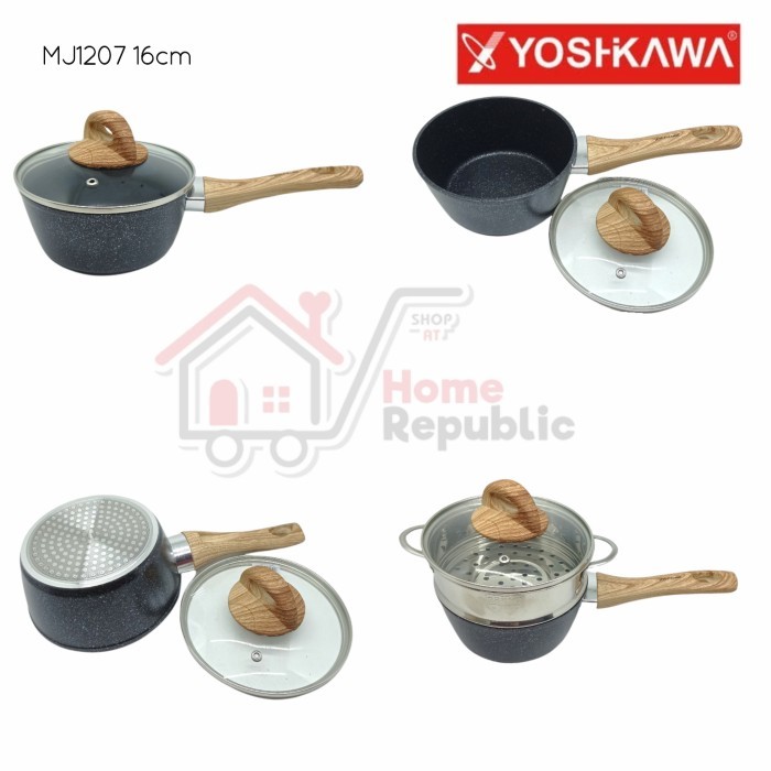 Yoshikawa MJ1207 16cm SaucePan Marble Sauce Pan Induksi Panci Indomie