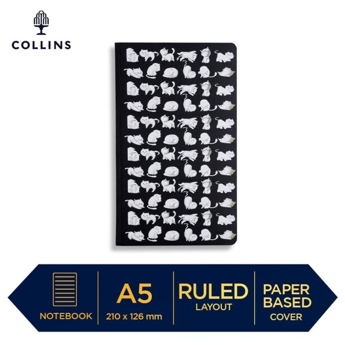 

Ready Buku Tulis Notebook Collins Mia A5 Slim Ruled Black