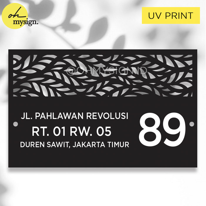 

Ready Custom Papan Alamat Rumah Akrilik Laser Cut Hollow + UV Print