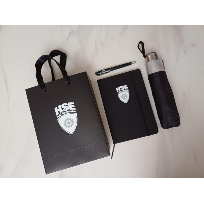 

Ready Gift set box sliding payung notebook pen