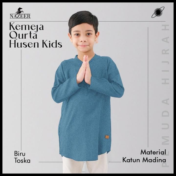 Baju Koko Anak Laki Laki Umur 8 12 Tahun Lengan Panjang Biru Tosca Best Quality