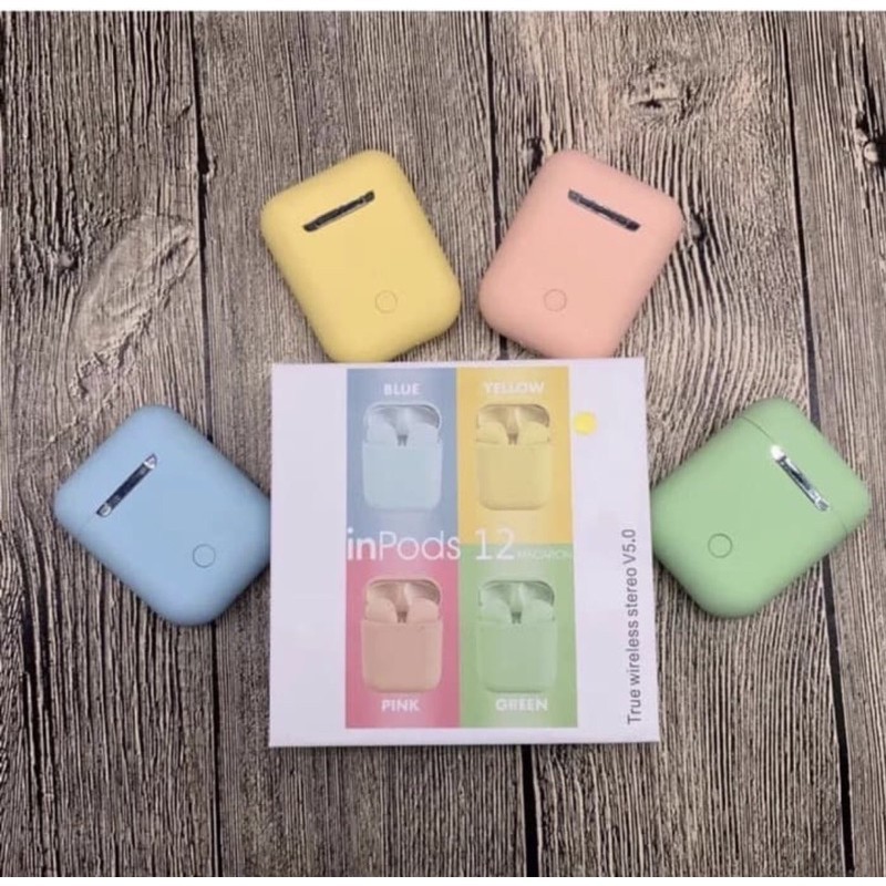 TERBARU Headset Bluetooth Inpods 12 i12 TWS Macaron Earphone Bluetooth Simple Warna for Android dan