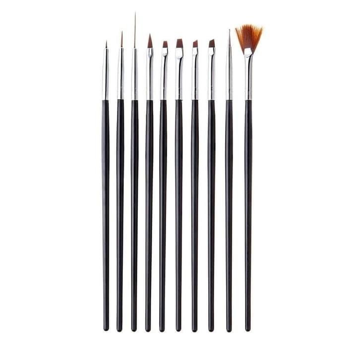 PAKET SET KUAS SENI LUKIS 10 JENIS + KUAS TIPIS LINER BRUSH 3 PCS