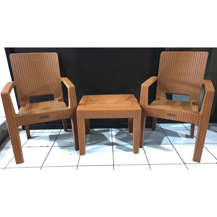 Kursi Teras Plastik Set + Meja