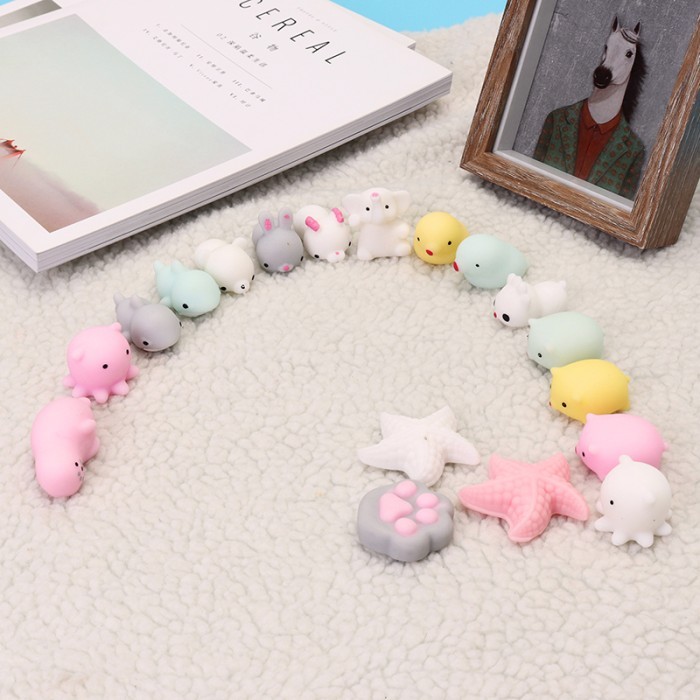 NEW PINK WHITE STARFISH MOCHI SQUISHY SQUEEZE HEALING TOY KAWAII
