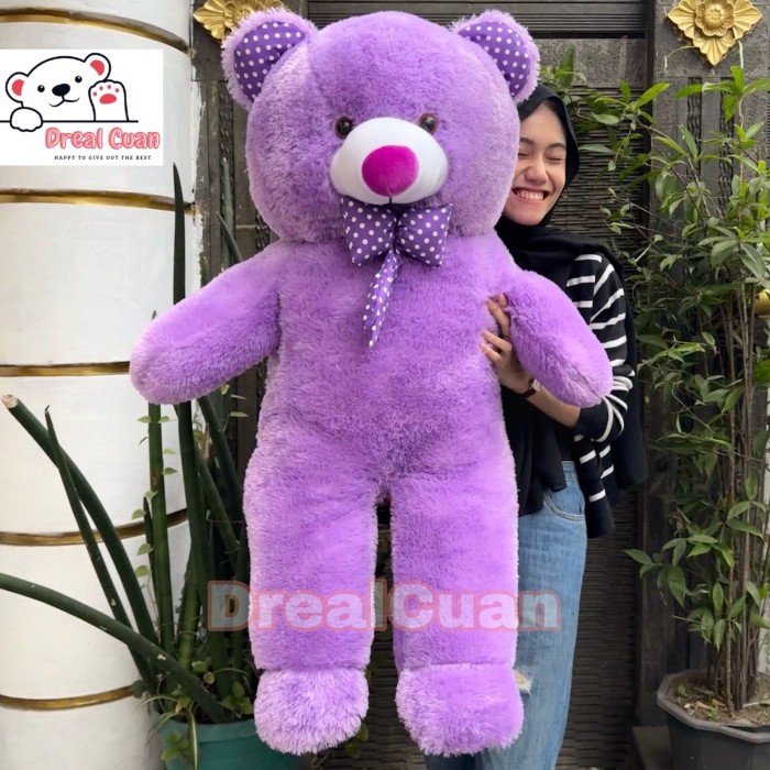 

BONEKA TEDDY BEAR BERUANG BESAR JUMBO 1 METER PINK MUDA PINK FUSCHIA