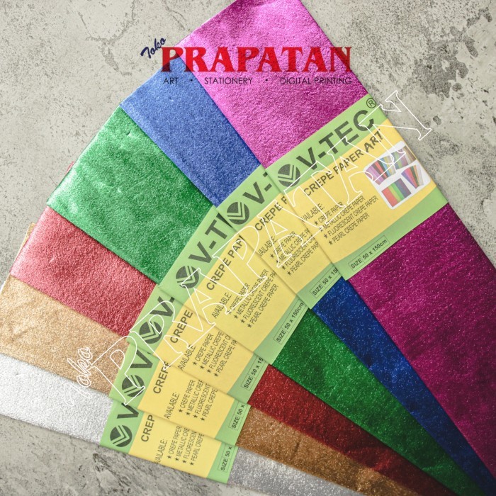 

V-TEC Metallic Crepe Paper Art 50x150cm / Kertas Crepe