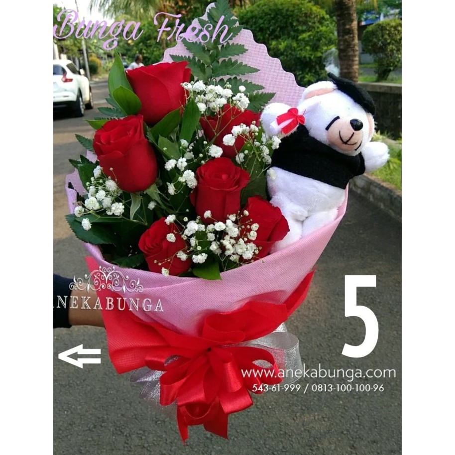 

HAND BUKET BUNGA ASLI BONEKA TEDDY TOGA WISUDA GRADUATION ULANG TAHUN
