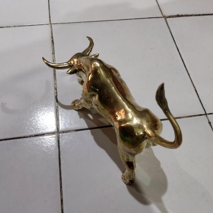 %%%%] Patung Banteng Bull Logam Kuningan Kerbau Brass Dekorasi Shio Buffalo