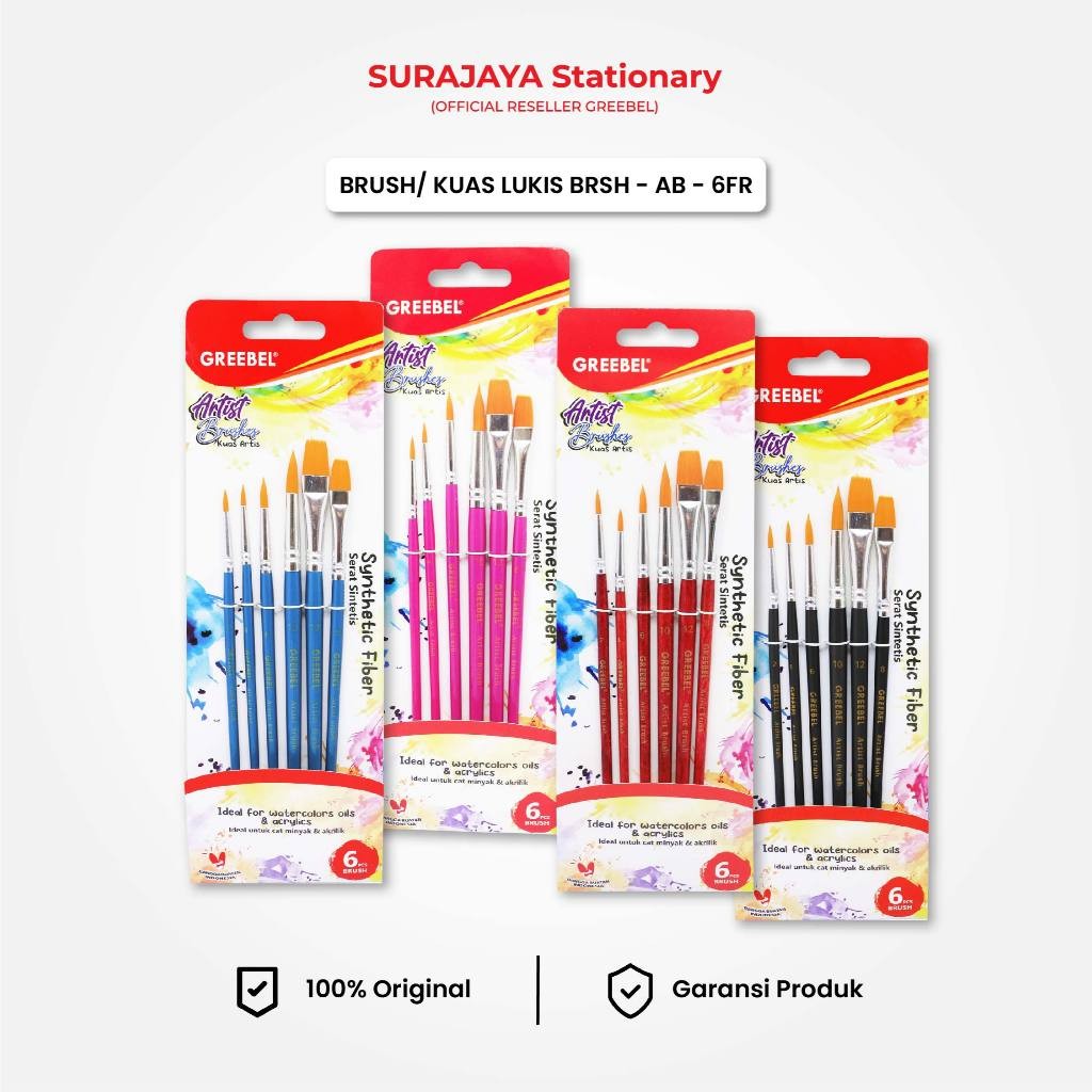 

GREEBEL Kuas Lukis Brush Paint Set / Kuas Melukis (AB-6FR)