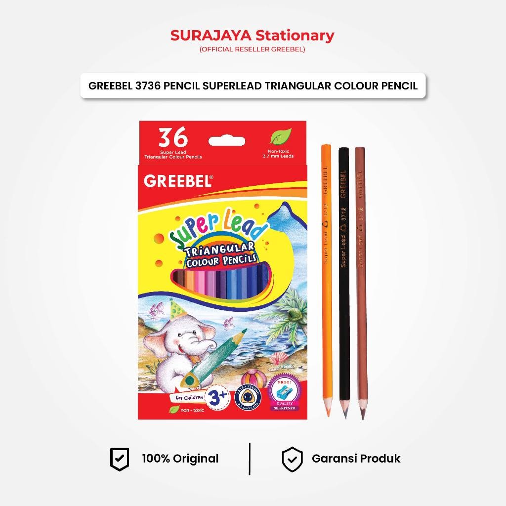 

GREEBEL Pensil Warna / 36 Warna / Super Lead Colored Pencil (3736) / Warna Lebih Nyata