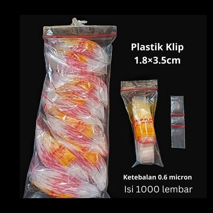 Plastik Klip 1.83.5cm List Merah Tebal/Plastik klip Kecil(isi 1000lbr)