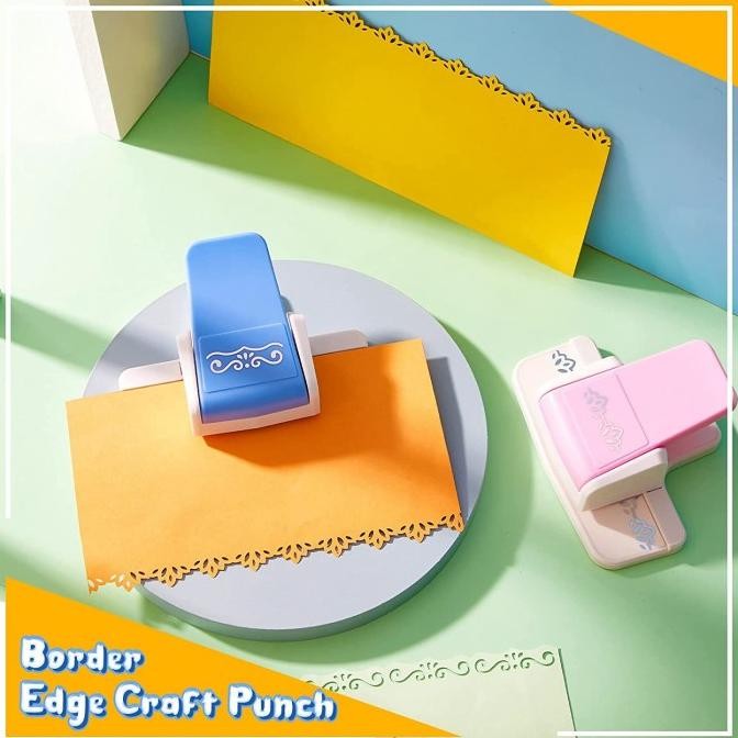 

ARF Fancy Border Hole Punch 2 Pcs Floral Design Edge Cutters DIY Gift Card Punch for Scrapbook Die Cut Wedding Card Making,A