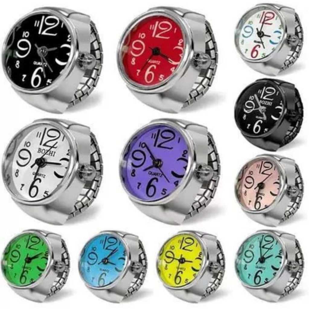 Jam Cincin / Jam Tangan Untuk Jari Bentuk Oval Warna Warni
