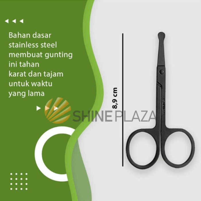 

GUNTING BULU HIDUNG MATA ALIS HITAM STAINLESS BLACK UJUNG TUMPUL
