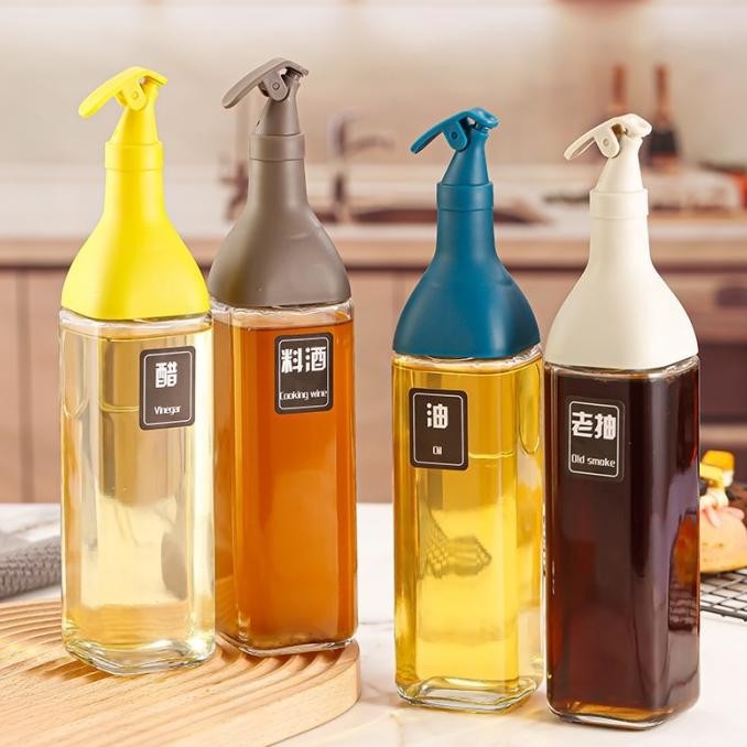 Botol Minyak Kaca Anti Tumpah Estetik Korean Style Wadah Saos Vinegar