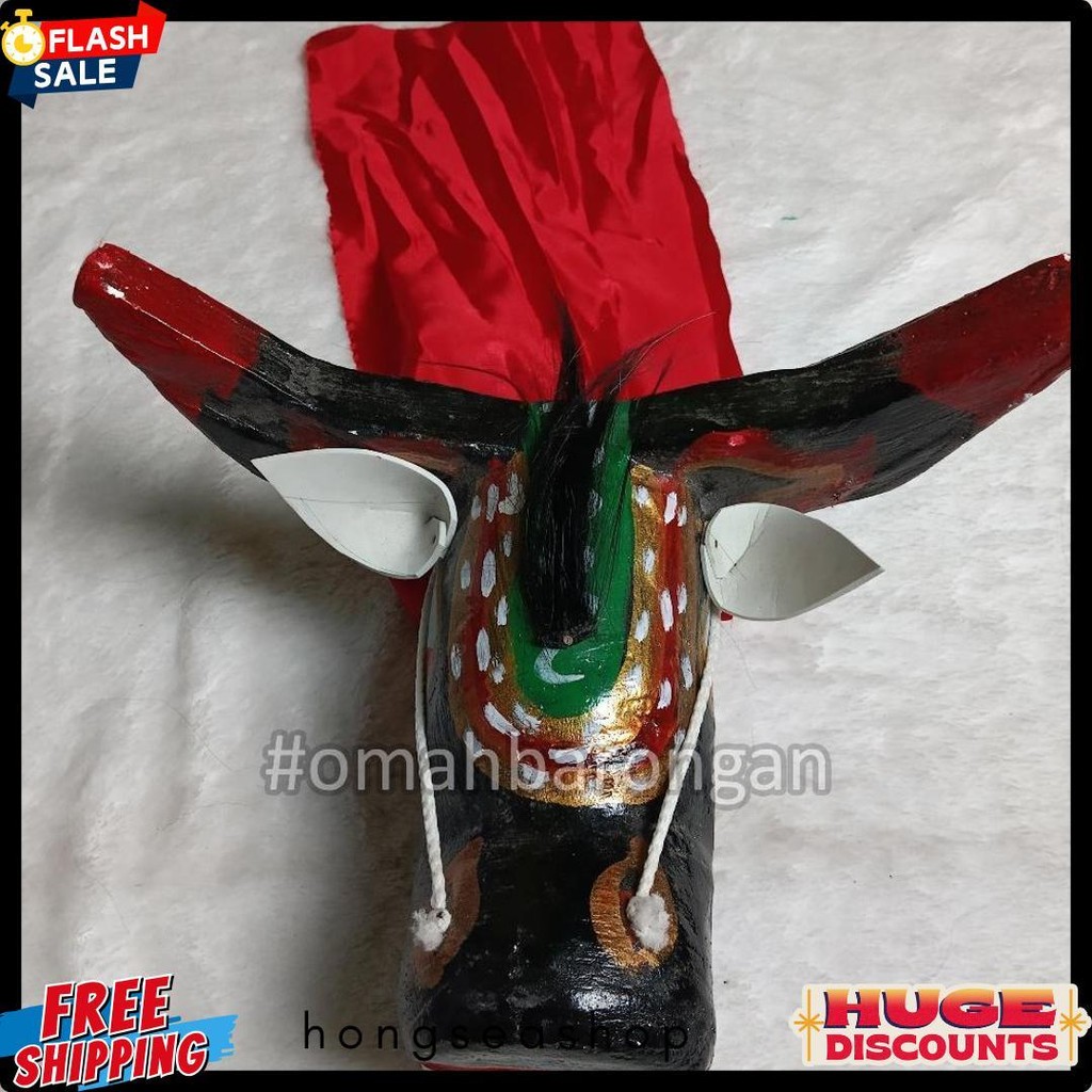 Bantengan Kayu Anak Motif Free Kemul Ukuran Tanggung Diskon