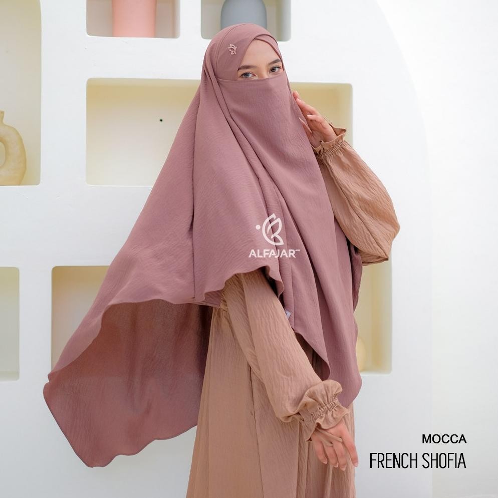 Diskon Jilbab Khimar Syari Muslimah French Shofia Crinkle Airflow By Alfajar Griya Muslim Stok Terba