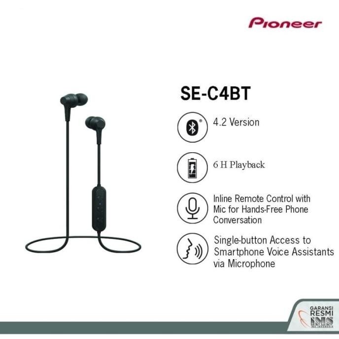 Pioneer Se-C4Bt / Se C4 Bt Bluetooth Earphone