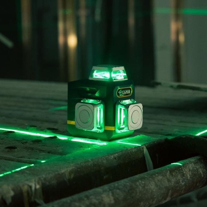CIGMAN Laser Level 3D 12 Garis Laser Hijau Level Laser Horizontal dan