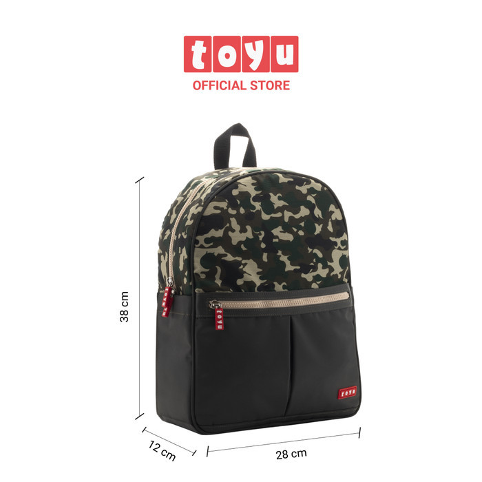 TOYU Tas Ransel Backpack Anak Sekolah Fashion Laki-Laki Army Camo