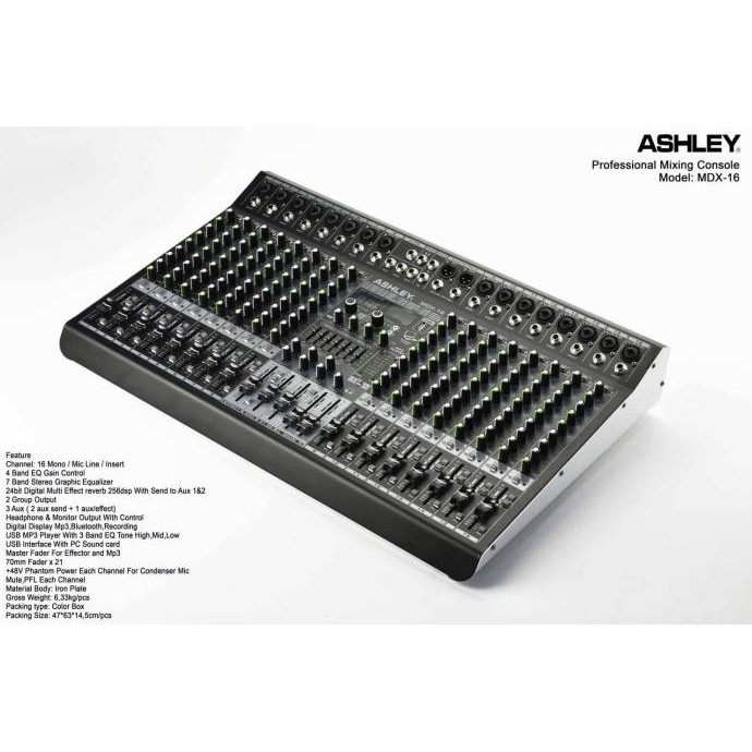 mixer audio ashley mdx16 mdx 16 (16channel) original