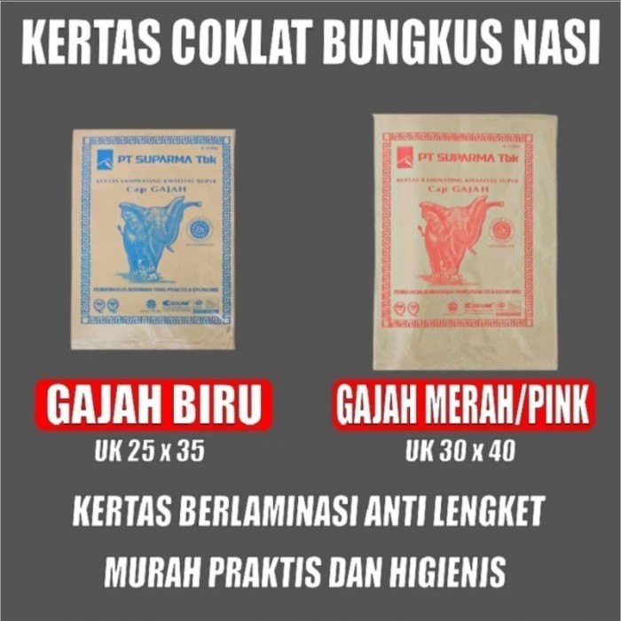 Kertas Nasi Coklat Cap Gajah 250 Lembar