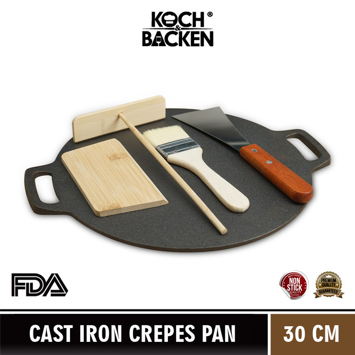KOCH&BACKEN Cast Iron Crepes Pan - Loyang Crepes Wajan Datar