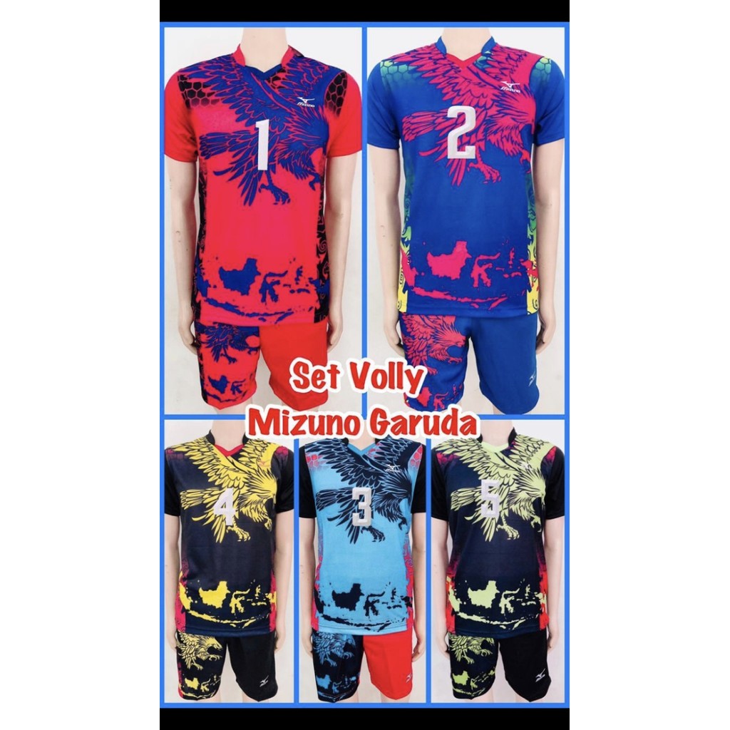 kaos baju voli volley Mizuno Garuda 1 set stel