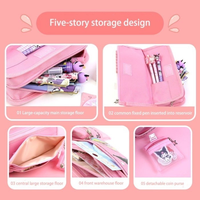 

HOT SALE! Tempat Pensil Kartun Sanrio Kapasitas Besar Tempat Pensil Dompet Koin Lucu Kuromi Dompet