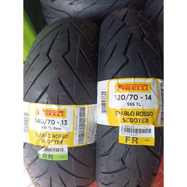 PAKET BAN PIRELLI DIABLO ROSSO SCOOTER 120/70-14 & 140/70-13 FOR ADV 150, PCX 160